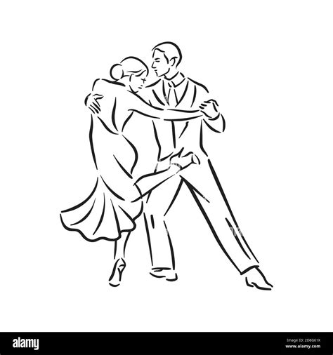 Argentine Tango And Salsa Romance Couple Social Pair Dance Illustration Stock Vector Image And Art