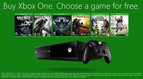 Buy An Xbox One Choose A Game For Free Sept 7 13 Xbox Wire