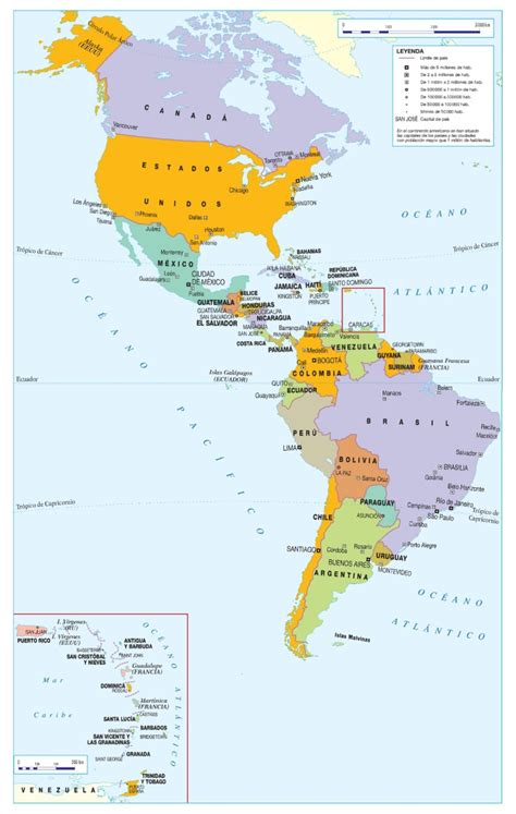 Mapa De Am Rica Con Divisi N Pol Tica Mapa De Am Rica