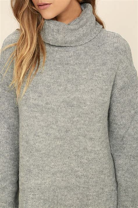 Favorite Dream Heather Grey Turtleneck Sweater Grey Turtleneck