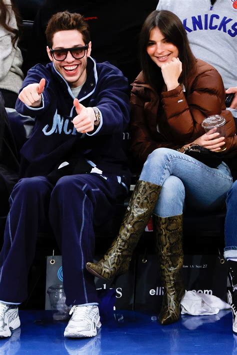 Emily Ratajkowski And Pete Davidson Attend The Memphis Grizzlies Vs New York Knicks Game At The