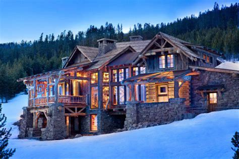 Mountain House With Winter Snow