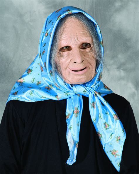 Nana Mask Grandma Old Lady Hag Scarf Gray Hair Halloween Costume Party M6012 By Onestopnovelty