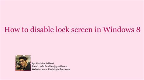 How To Disable Lock Screen In Windows Youtube