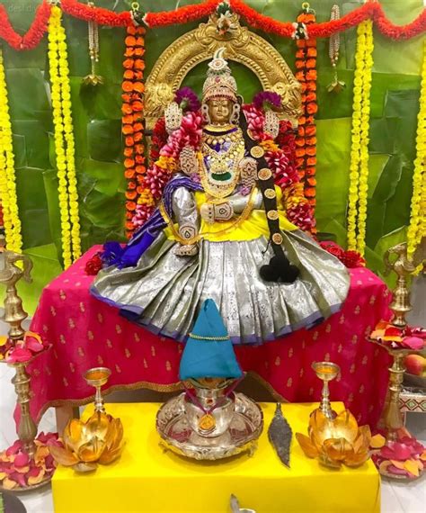 Our Varalakshmi Ammavaru 2019 Desidiy In 2020 Goddess Decor Mandir
