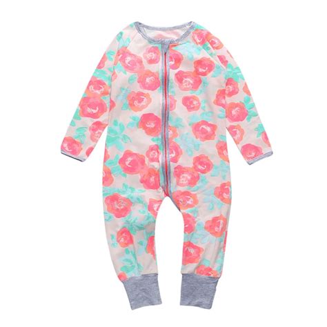 2016 Fashion Baby Girls Floral Print Rompers Children Jumpsuits