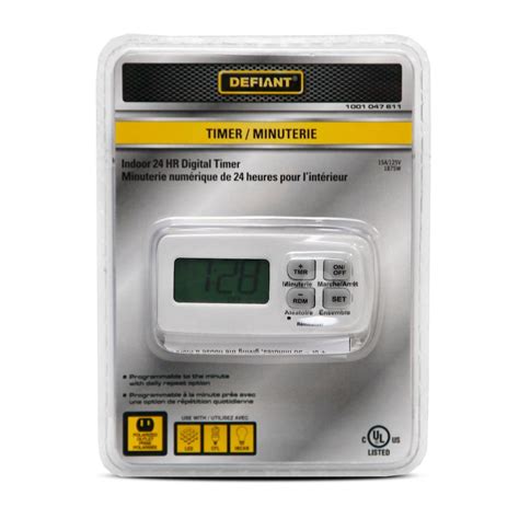 Defiant Indoor 24 Hour Programmable Digital Timer Light Switch Timer