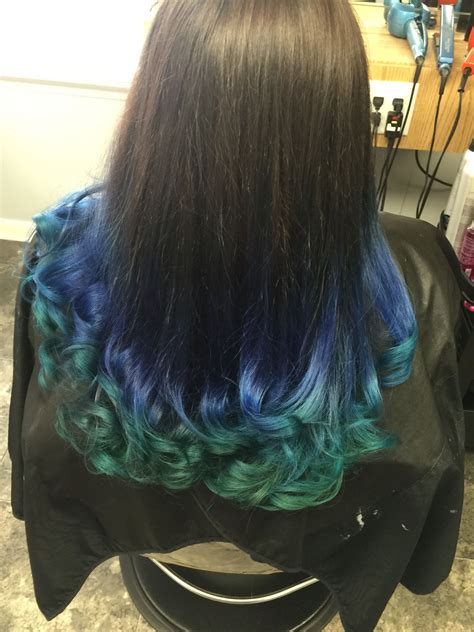 Blue And Teal Ombré Long Hair Styles Hair Styles Teal Ombre
