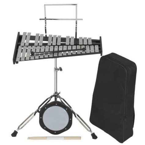 30 notes percussion glockenspiel bell kit w practice pad mallets sticks stand