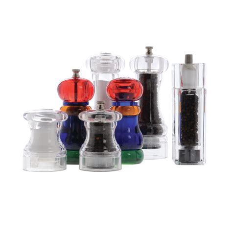 Olde Thompson Red Acrylic Salt Shaker And Pepper Mill Set 5 12h