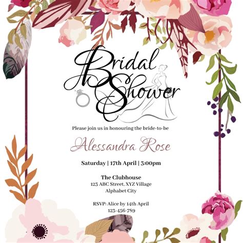 Plantilla De Bridal Shower Invitation Postermywall