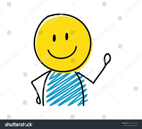 Vektor Stok Stickman Smile Emoji Vector Tanpa Royalti 1142514188