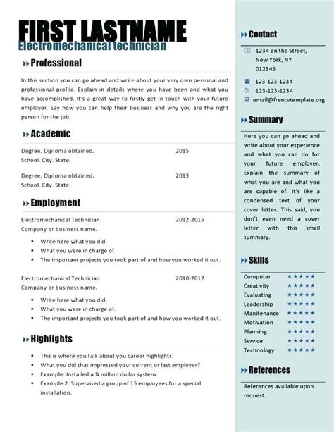 Excel Resume Templates