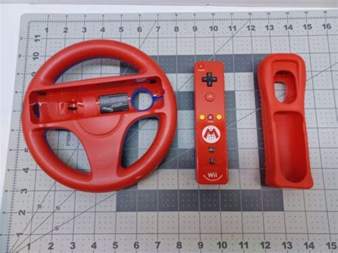 Nintendo Wii U Wii Red Mario Remote Controller Motion Plus Rvl 036 W