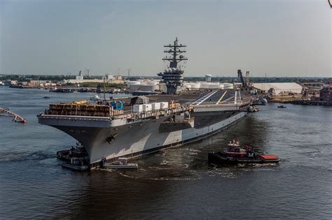 Carrier Uss Eisenhower Leaves Norfolk Shipyard After Two Year Of