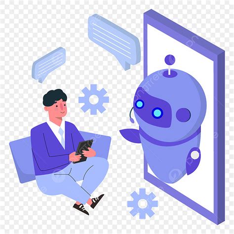 Friends Conversation Vector Hd Images Robot Smart Friend Cell Phone