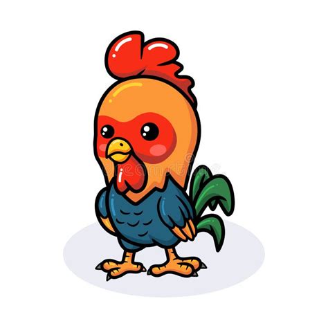 Cute Happy Little Rooster Cartoon Stock Vector Illustration Of Farm
