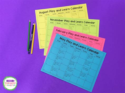Play And Learn Kindergarten Homework Calendars Laptrinhx News