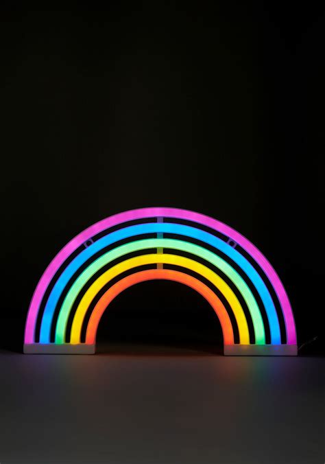 Rainbow Glow Neon Light Stay Over The Rainbow While You Stay Inside