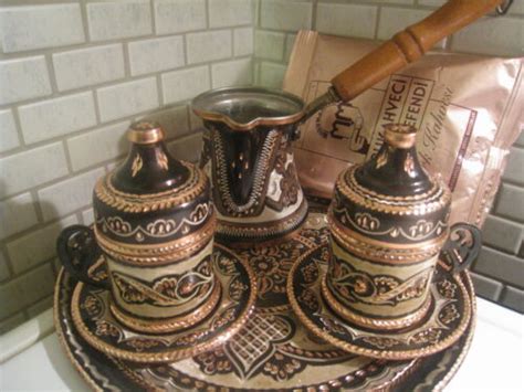 Totally Handmade Copper Turkish Coffee Espresso Serving Set Ottoman