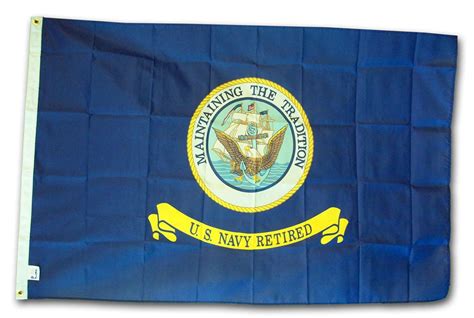 Navy Retired 3x5 Polyester Flag