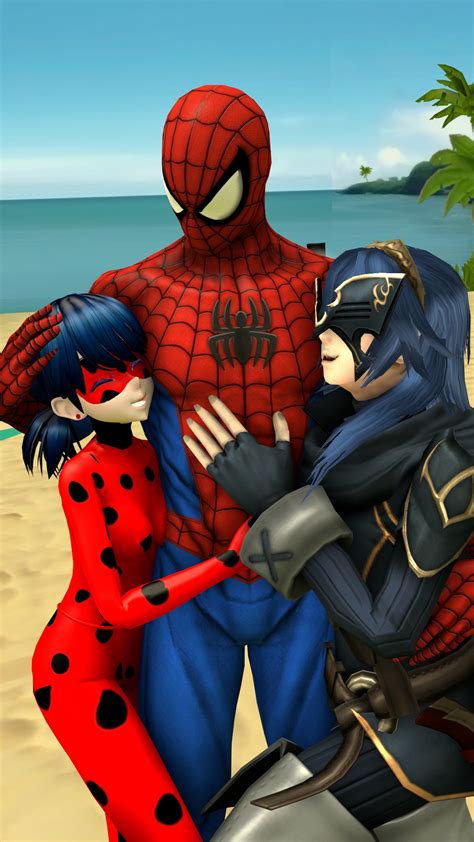 Ladybug Spider Man And Lucina At The Beach By Kongzillarex619 On
