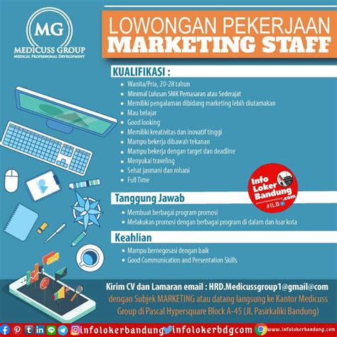 Lowongan Kerja Marketing Staff Medicuss Group Bandung Juli 2020 Info
