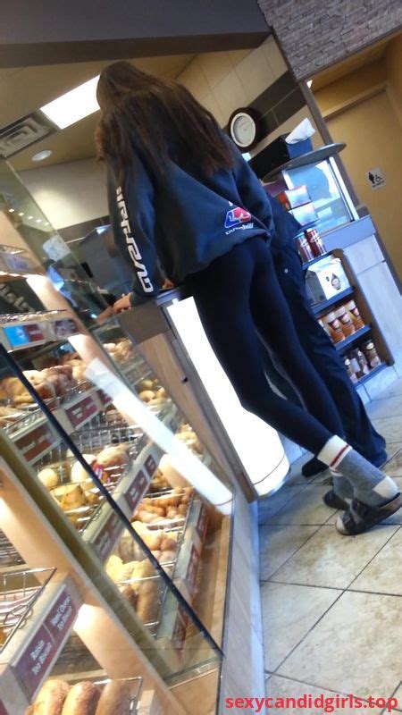 Sexycandidgirls Top Gorgeous Thin Legs And Little Hot Booty In Leggings At The Supermarket
