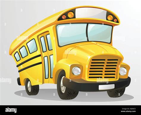 Yellow Student School Bus Vector Illustration Cartoon Clipart Stock