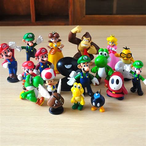 18 Pcsset 35 55cm Super Mario Action Figuretoy Cartoon Anime Mini