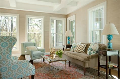 Especially in your living room. Brown and Blue living Room - Transitional - living room ...