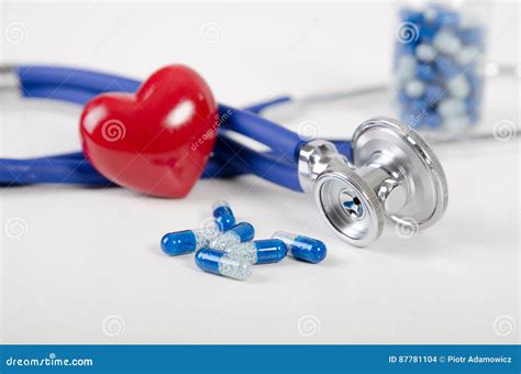 Health Care With Heart And Stethoscope Composition Stock Photo Image