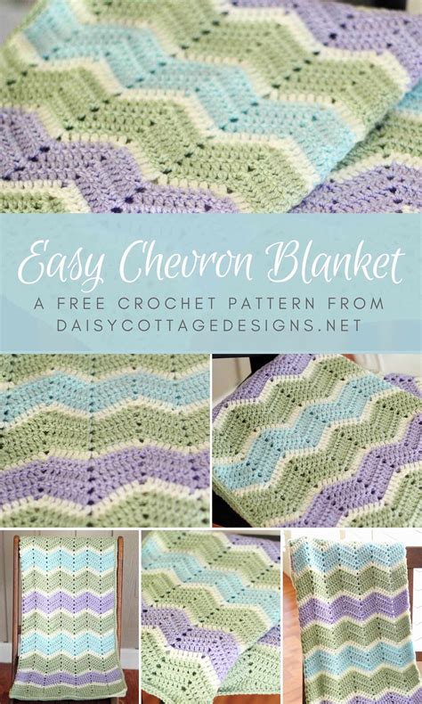 Easy Chevron Blanket Crochet Pattern Daisy Cottage Designs Crochet