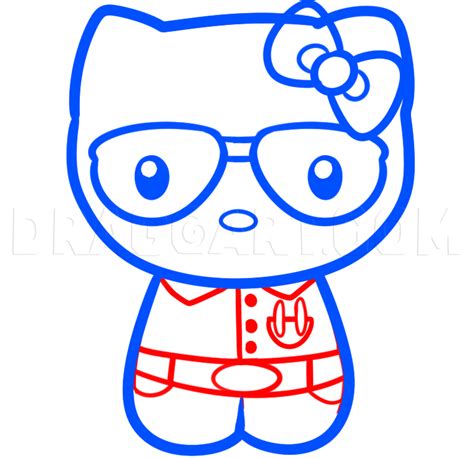 How To Draw Nerd Hello Kitty Step By Step Drawing Guide By Dawn
