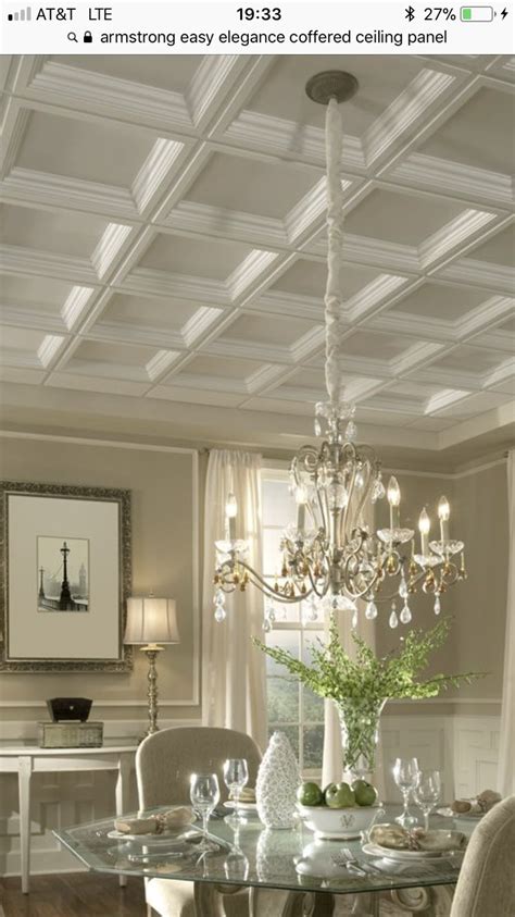 Although coffered ceilings draw the eye upward, the beams extend downward into a room, taking up some overhead space. 300 Armstrong Easy Elegance coffered ceiling tiles NEW IN ...