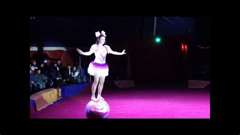 Girl On Walking Globe Doll Pretty Circus Act Variety Performance