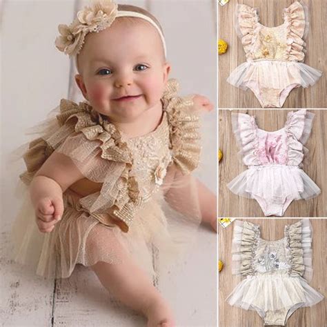 Baby Girls Vintage Inspired Chiffon Tutu Romper With Floral Embroidery