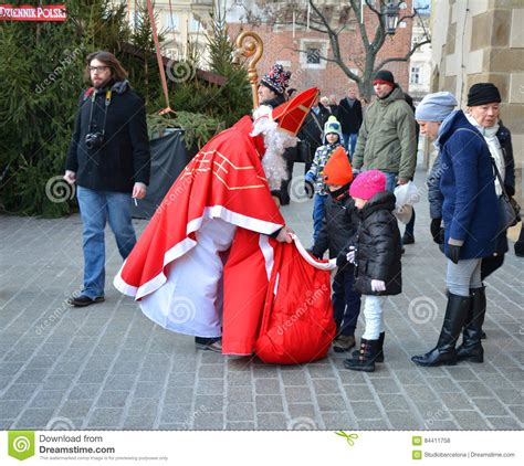 Santa In Krakow Editorial Stock Photo Image Of Give 84411758