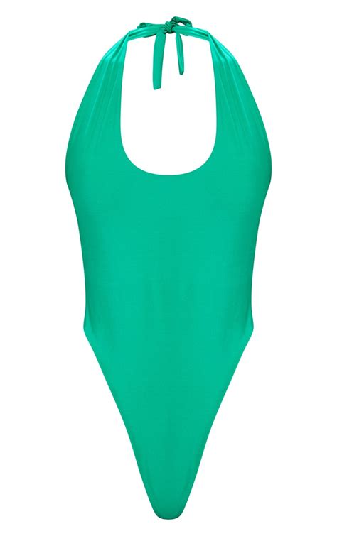 Green High Leg Swimsuit Swimwear Prettylittlething