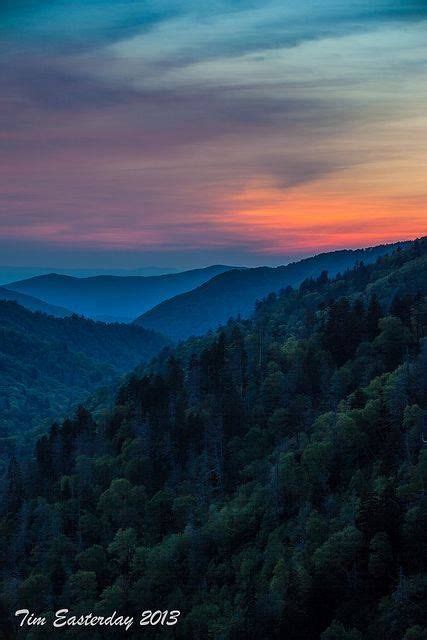 Sunset At Morton Overlook In The Great Smoky Mountains National Park By