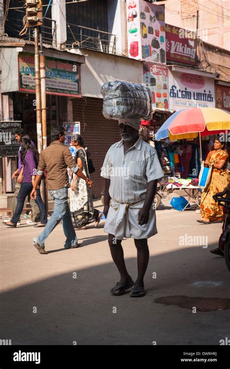 South Southern India Tamil Nadu Madurai Street Scene Grey Gray Hair