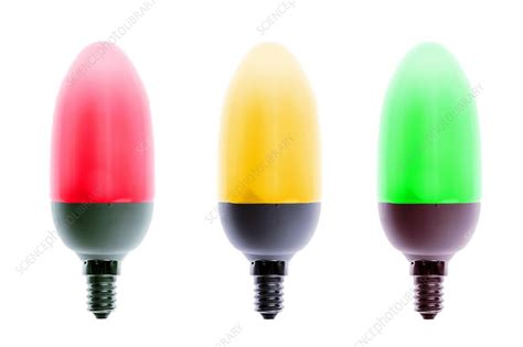 Coloured Light Bulbs Stock Image C0104227 Science Photo Library