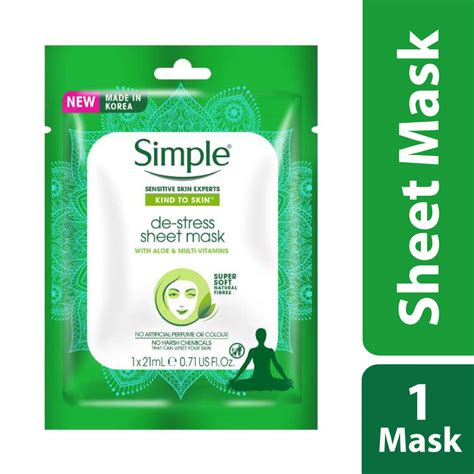 Simple Kind To Skin Sensitive Skin Experts De Stress Sheet Mask Shajgoj