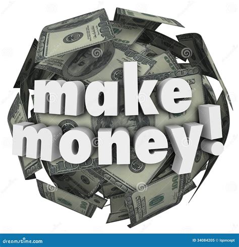 Make Money Earn Income Profit Revenue Currency Ball Stock Illustration
