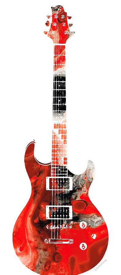 Electric Guitar Buy Colorful Abstract Musical Instrument Painting By