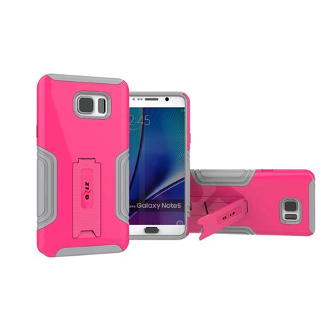For Samsung Galaxy Note 5 N920a Gcase Pc Gray Sc Combo Case Cover W Kickstand Hot Pink