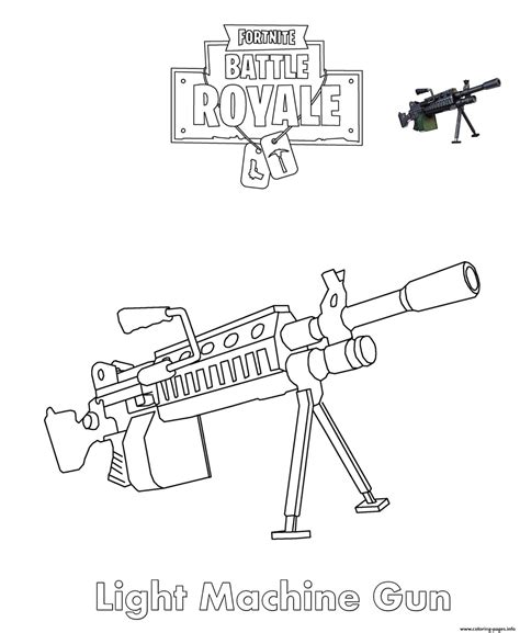 How to make a game in creative fortnite. Light Machine Gun Fortnite Battle Royale Coloring Pages ...