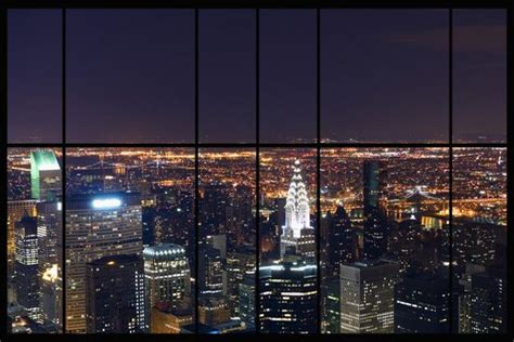 Night City Photo Wallpaper Window Wall