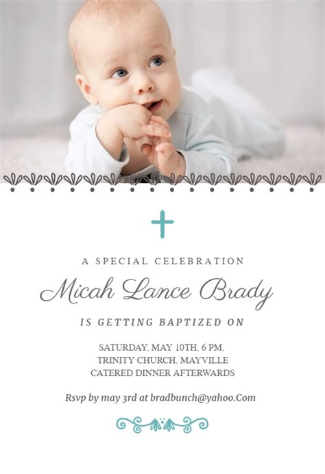 blue accents baptism christening invitation template