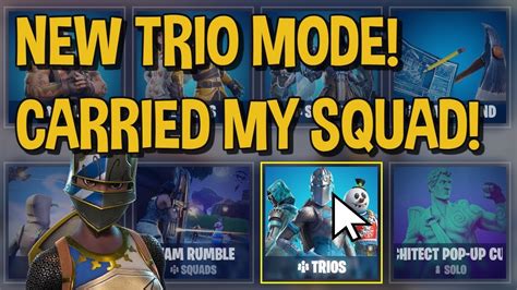 New Trios Game Mode Fortnite Crazy Clutch I Carried Youtube